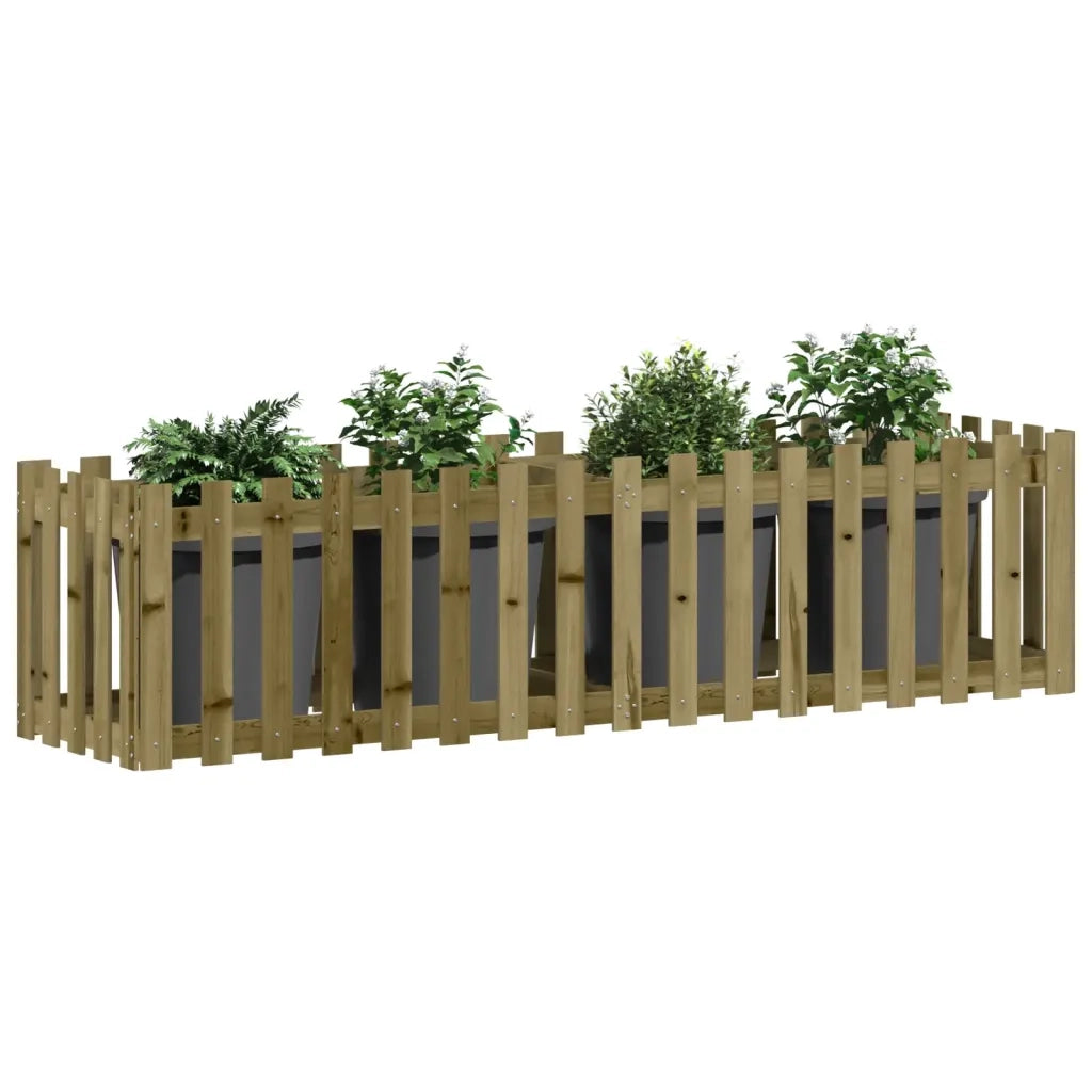 Fioriera da Giardino-Vaso da Esterno-Contenitore per Piante Recinzione 200x50x50cm Pino Impregnato