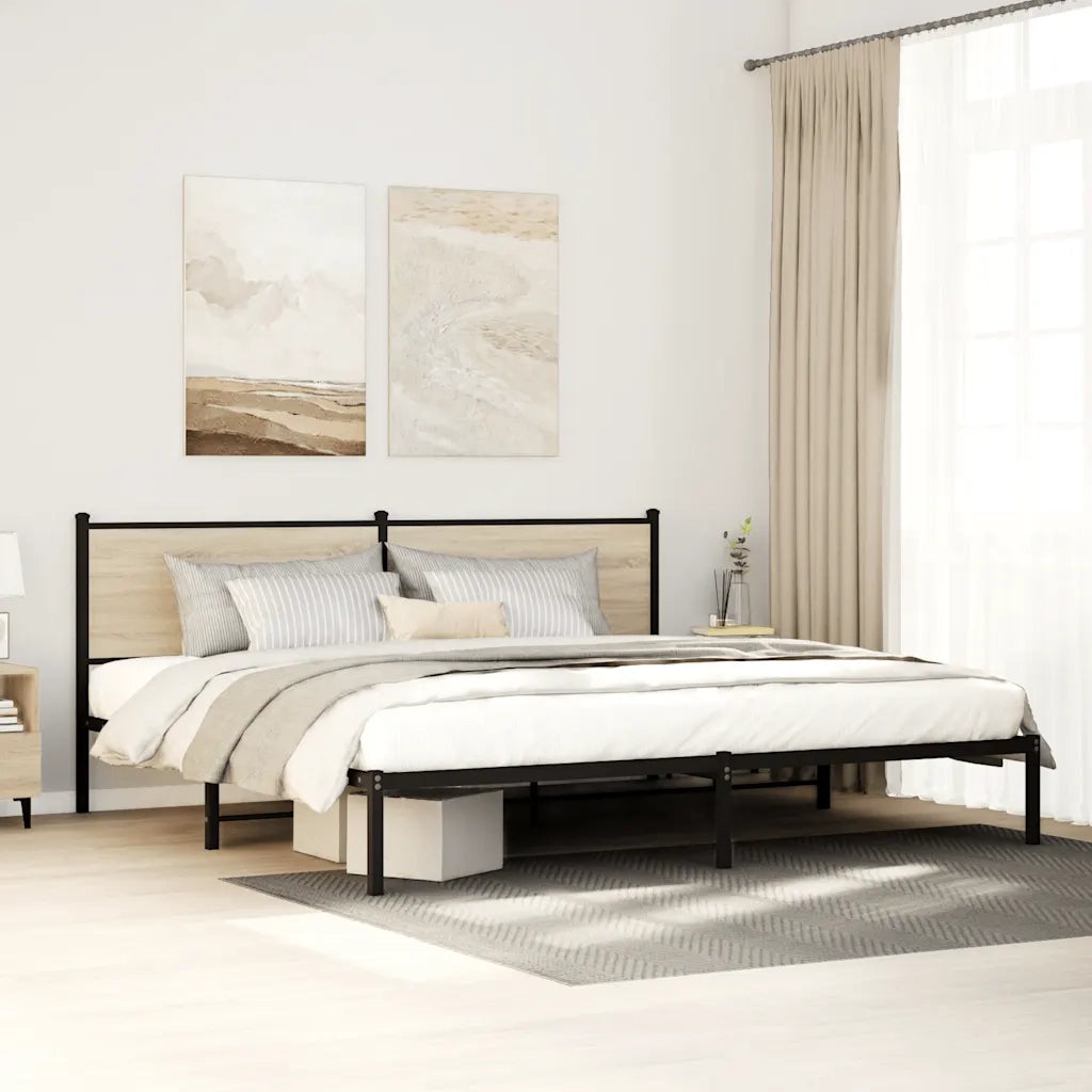 Giroletto senza Materaso in Metallo Rovere Sonoma 193x203 cm 4007722