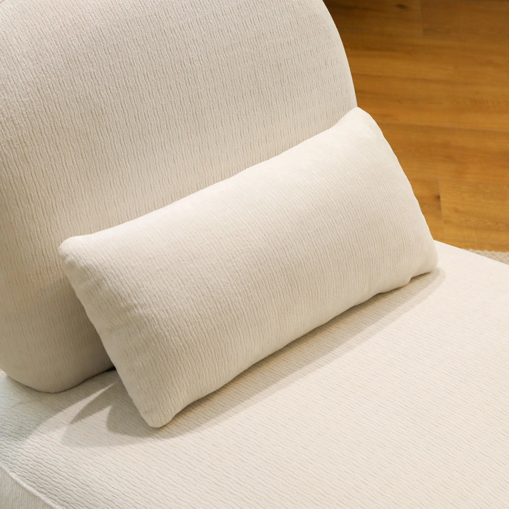 Poltrona 86.9x72.1x69.9 cm senza braccioli in velluto e legno bianca
