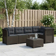 Divano da Giardino 5 Posti con Cuscini Stile Rattan PP 3444063