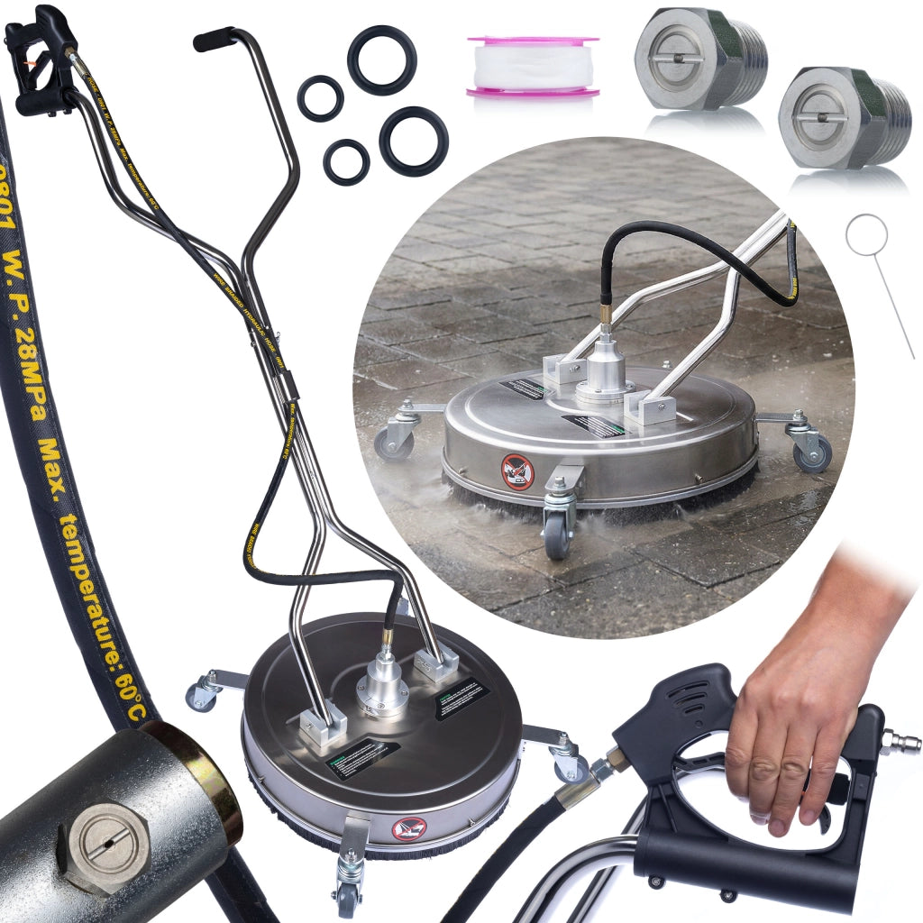 Spazzola Professionale T-Racer 20 SteelSpin – 3200 PSI, 51 cm, 4 Ugelli Rotanti | Compatibile con Idropulitrici 3/8"