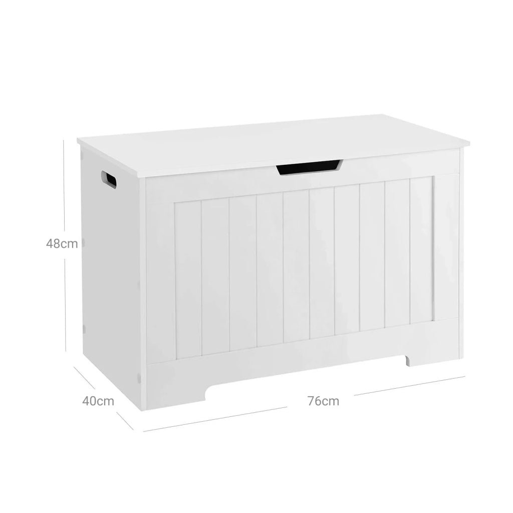 Baule portagiochi baule portaoggetti scarpiera 76 x 40 x 48 cm mobiletto portagiochi testata del letto grande capacità bianco 12_0005133