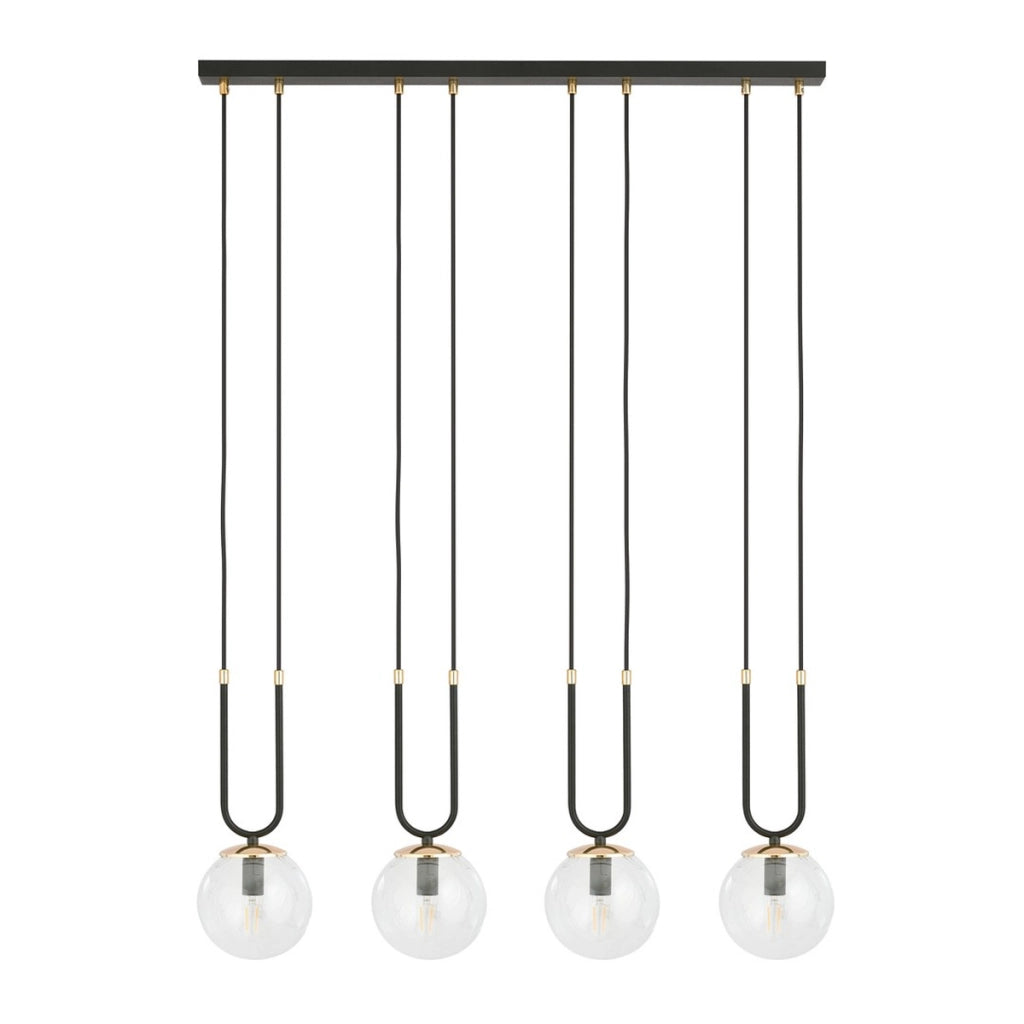 Lampada a sospensione GLAM in acciaio nero e vetro