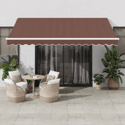vidaXL Tenda da Sole Retrattile Automatica con LED Marrone 400x350 cm