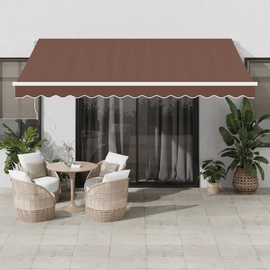 vidaXL Tenda da Sole Retrattile Automatica con LED Marrone 400x350 cm