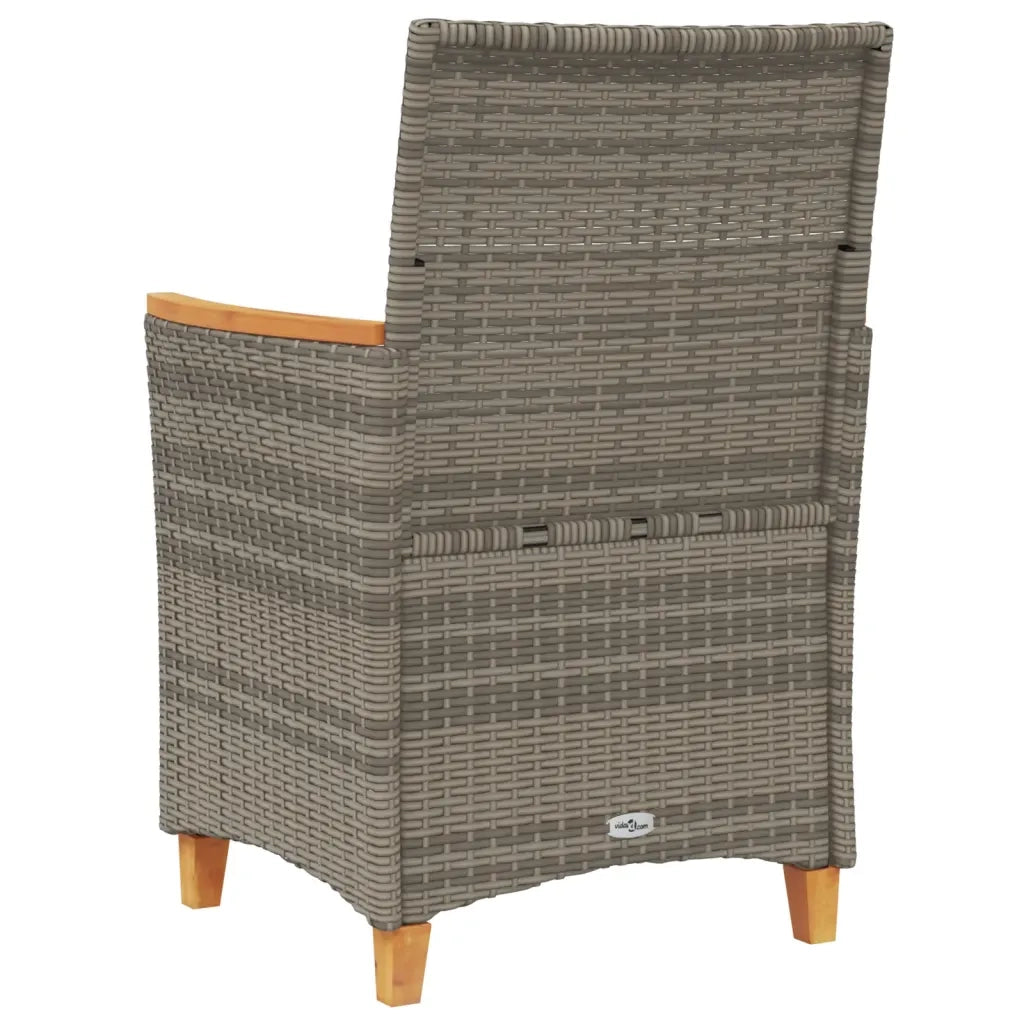 Sedie Giardino con Cuscini 2 pz | Sedie da Esterno Grigie Polyrattan Legno Massello
