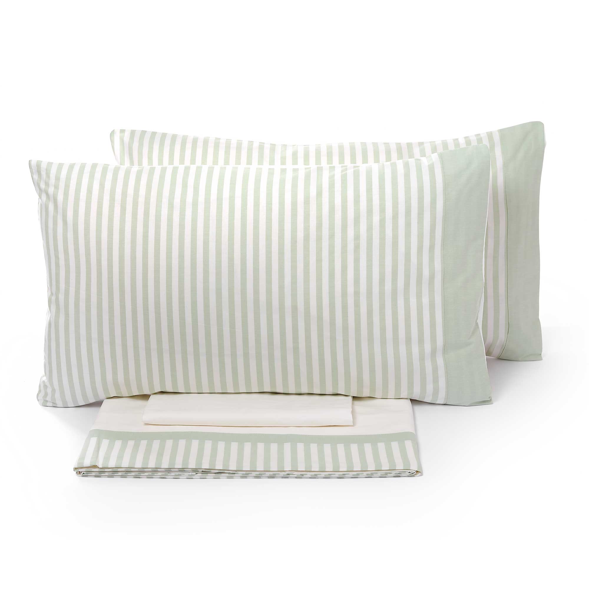 Set Lenzuola Sopra Sotto e Federe Tinto in Filo Garrini Jennifer Menta Varie Misure