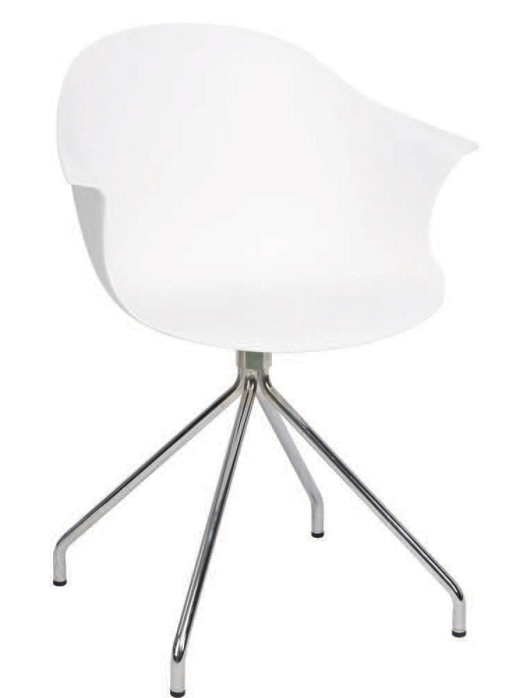 Sedia Moderna 53x61,5x80 cm in Metallo e Polipropilene Bianco