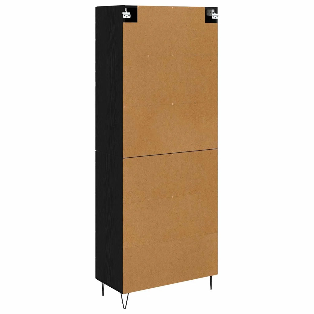 Credenza Rovere Nero 69,5 x 34 x 180 cm Legno multistrato 3416140
