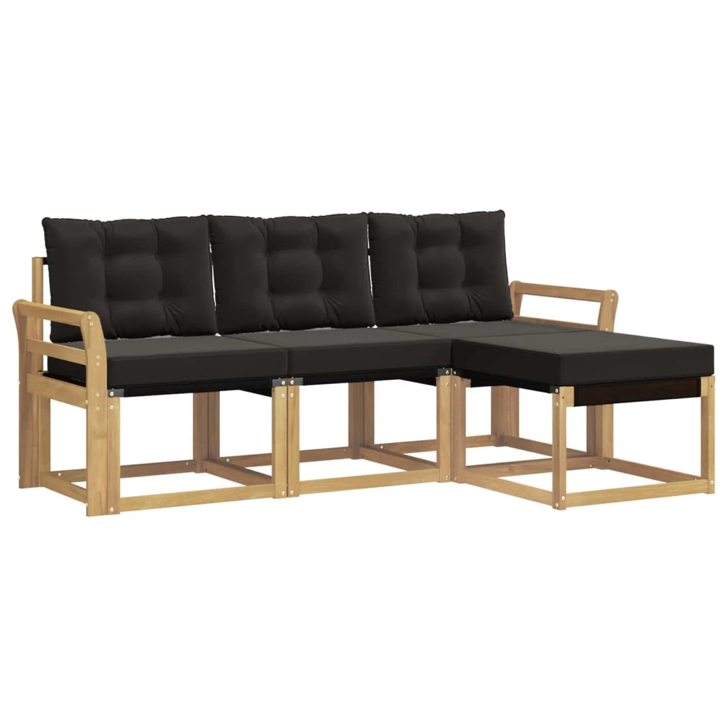 Set di divani da esterno 4 pz Bianco e Nero 3389358