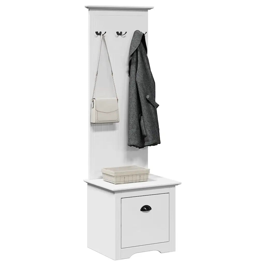 vidaXL Mobiletto da Ingresso con Ganci BODO Bianco 50x40x157 cm