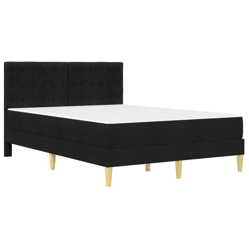 Struttura letto con materasso Nero 140 x 190 cm Tessuto