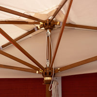 Mezzo Ombrellone da Giardino 1,5x4m Palo in Legno Ecrù