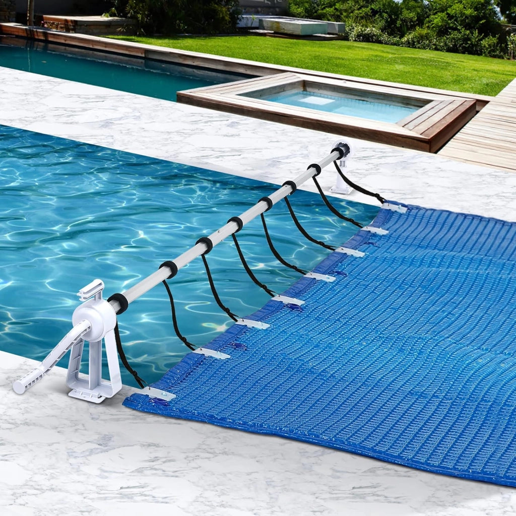 Telo avvolgitore per piscina, 1,05-6,15 m, per telone, sistema di avvolgimento di alta qualità, con nastri regolabili, tipo B