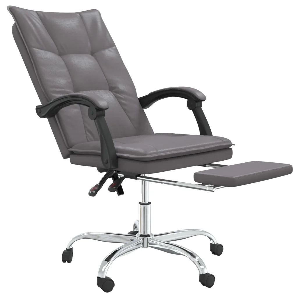 Poltrona da Ufficio Reclinabile Grigia in Similpelle cod mxl 26142