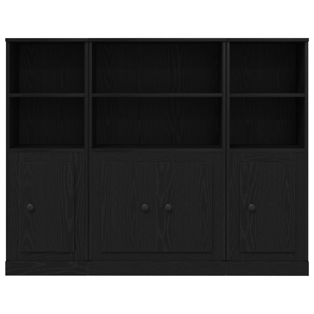 Highboard Nero Rovere 132x35,5x103,5 cm Legno ingegnerizzato