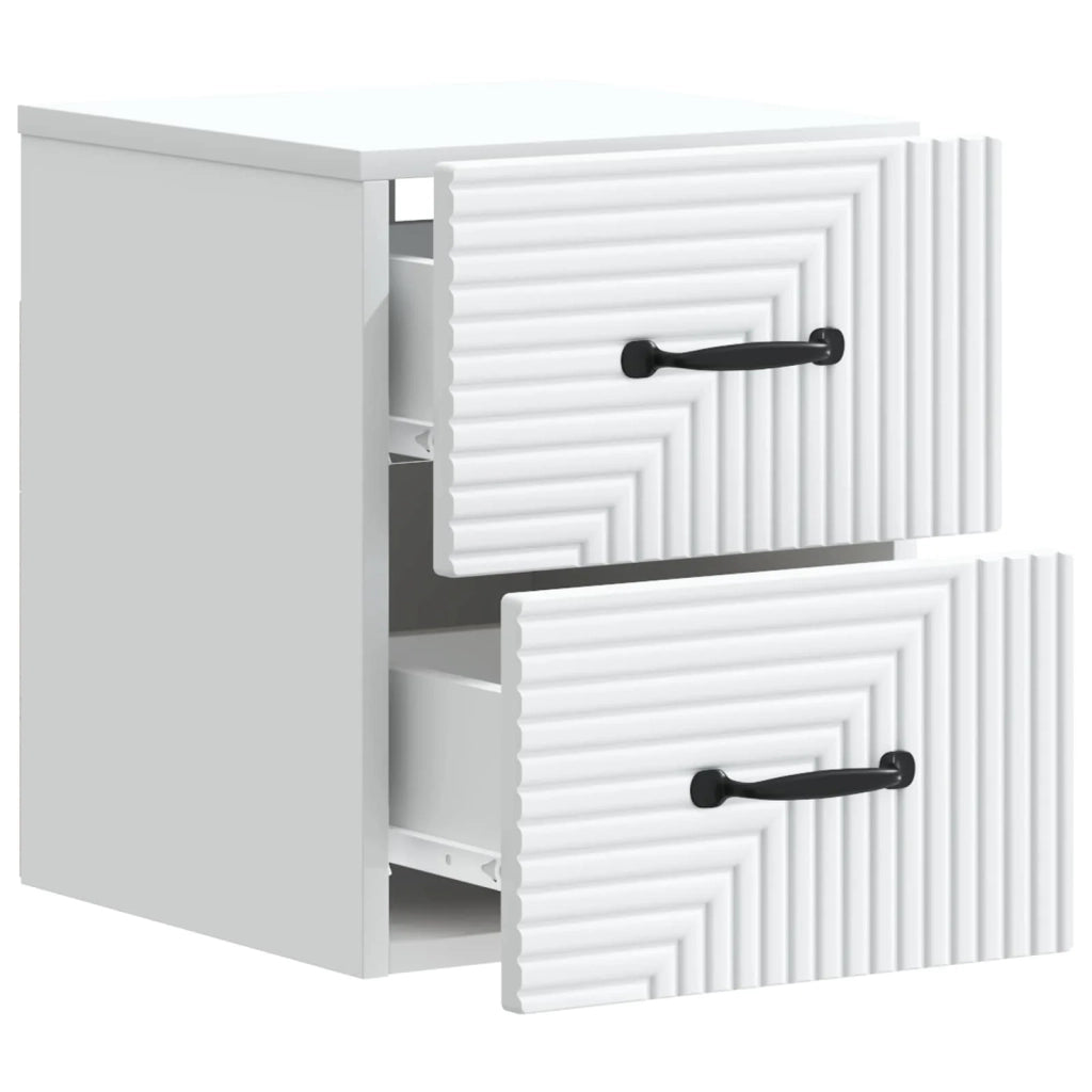 Mobiletto da notte a muro con cassetto Bianco 34,5 x 33 x 40 cm 898635