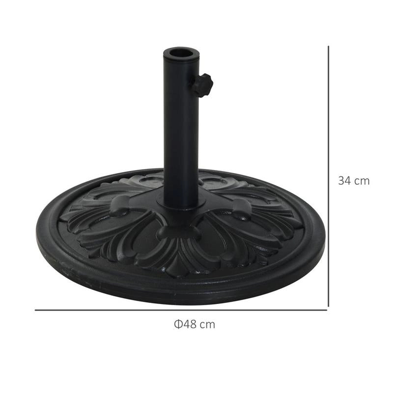 BASE PER OMBRELLONE ROTONDA Ø48X34 CM IN PLASTICA DA 13KG NERO