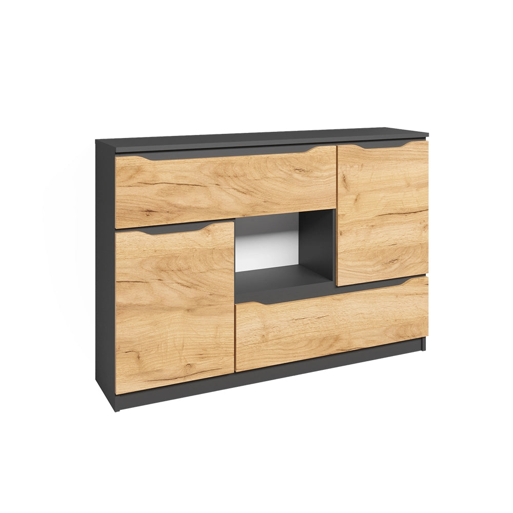 Vicco Cassettiera per camera da letto Quercia dorata 30 x 84 cm con cassetti
