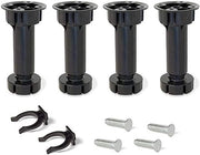 Piedino Regolabile per Cucina o Bagno con Accessori, Nero, H 100mm, Set di 4 Pezzi