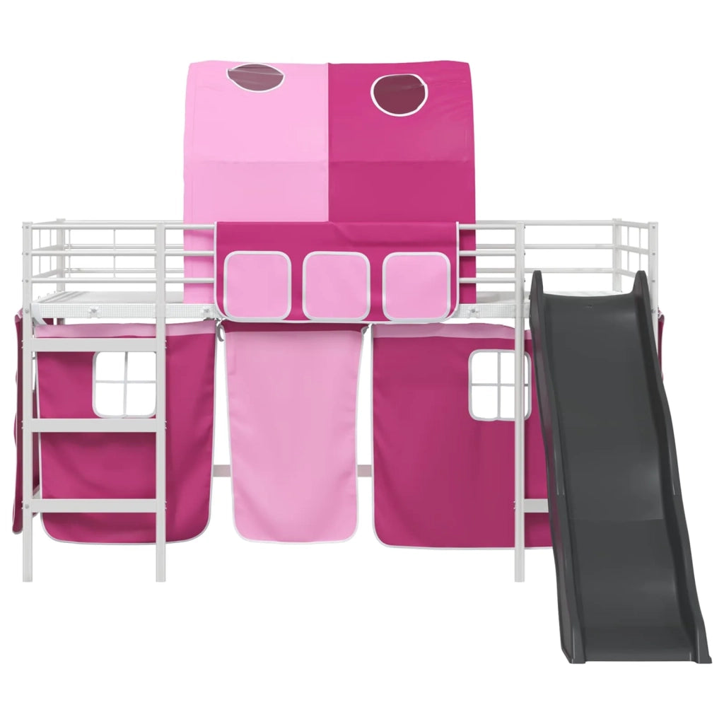 Struttura del letto loft per bambini Bianco e Rosa 100 x 200 cm