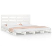 Letto matrimoniale | Letto per adulti | Giroletto senza Materasso Bianco 160x200 cm Legno Massello Pino