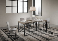 Consolle Allungabile 90-300x40x77 cm Futura Tortora Telaio Antracite