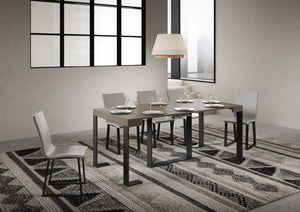 Consolle Allungabile 90-300x40x77 cm Futura Tortora Telaio Antracite