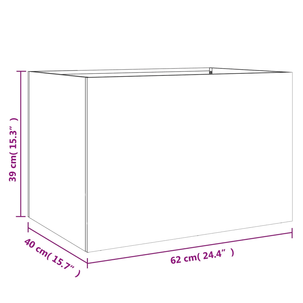 Fioriera | Cassetta per fiori | Vaso Bianca 62x30x29 cm in Acciaio