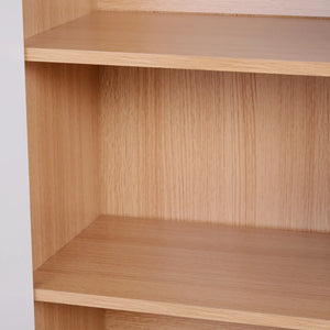 Credenza con 2 Ante e 5 Ripiani in Legno e Bianco 80x32x90.5 cm