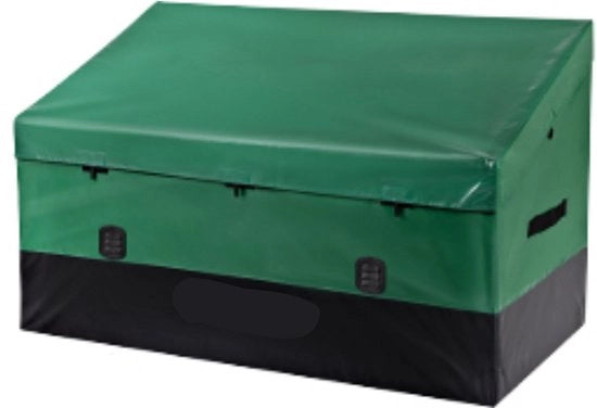 Cassetto di stoccaggio all'aperto ventilato - capiente 870L - con coperchio - dotato di maniglie - per arredamento esterno