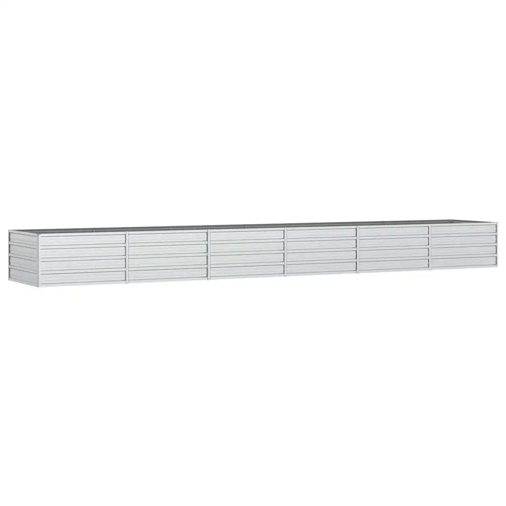 Letto Rialzato Giardino 480x80x45 cm in Acciaio Zincato Argento