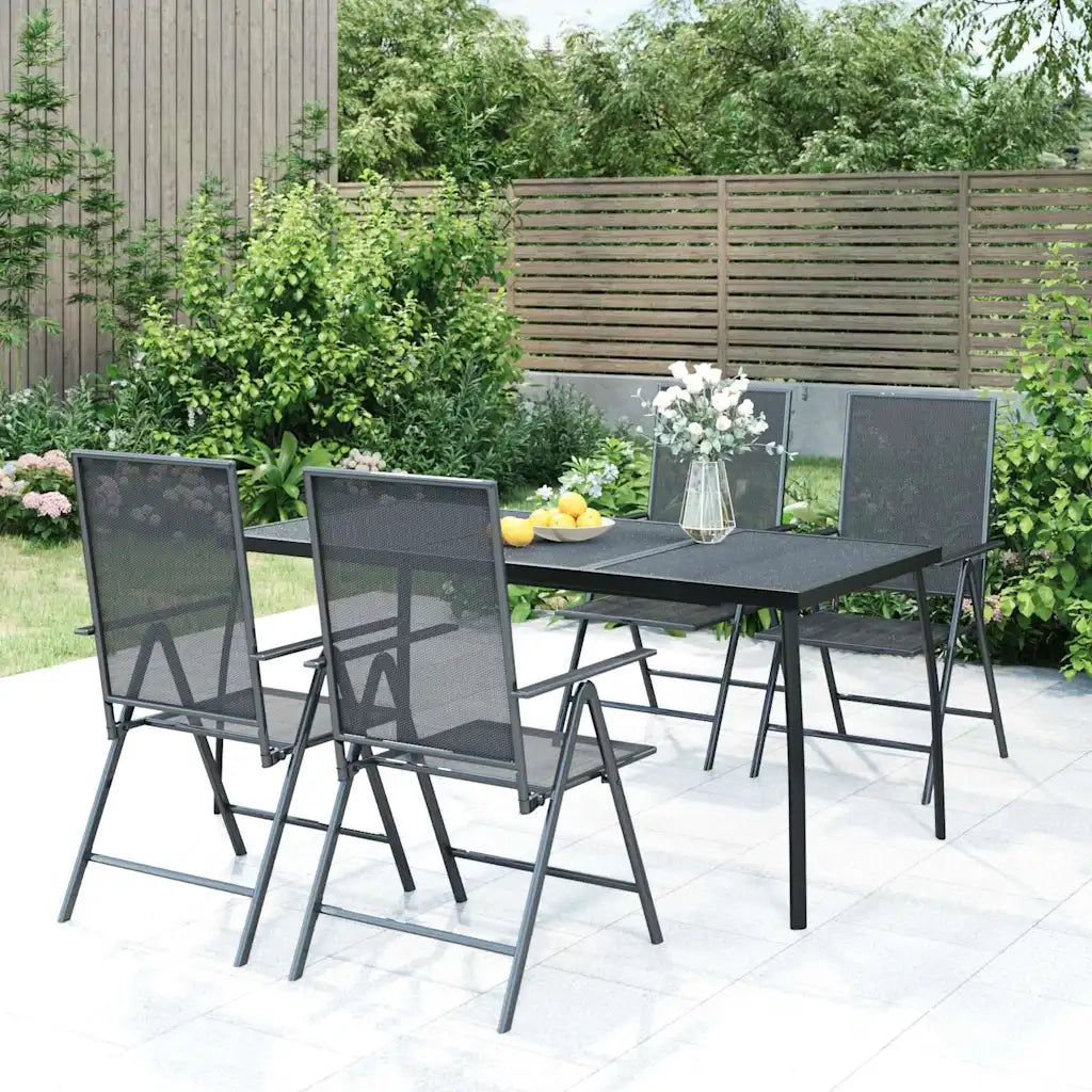Set da Pranzo da Giardino 5 pz | Set Salotto da Giardino in Acciaio Antracite