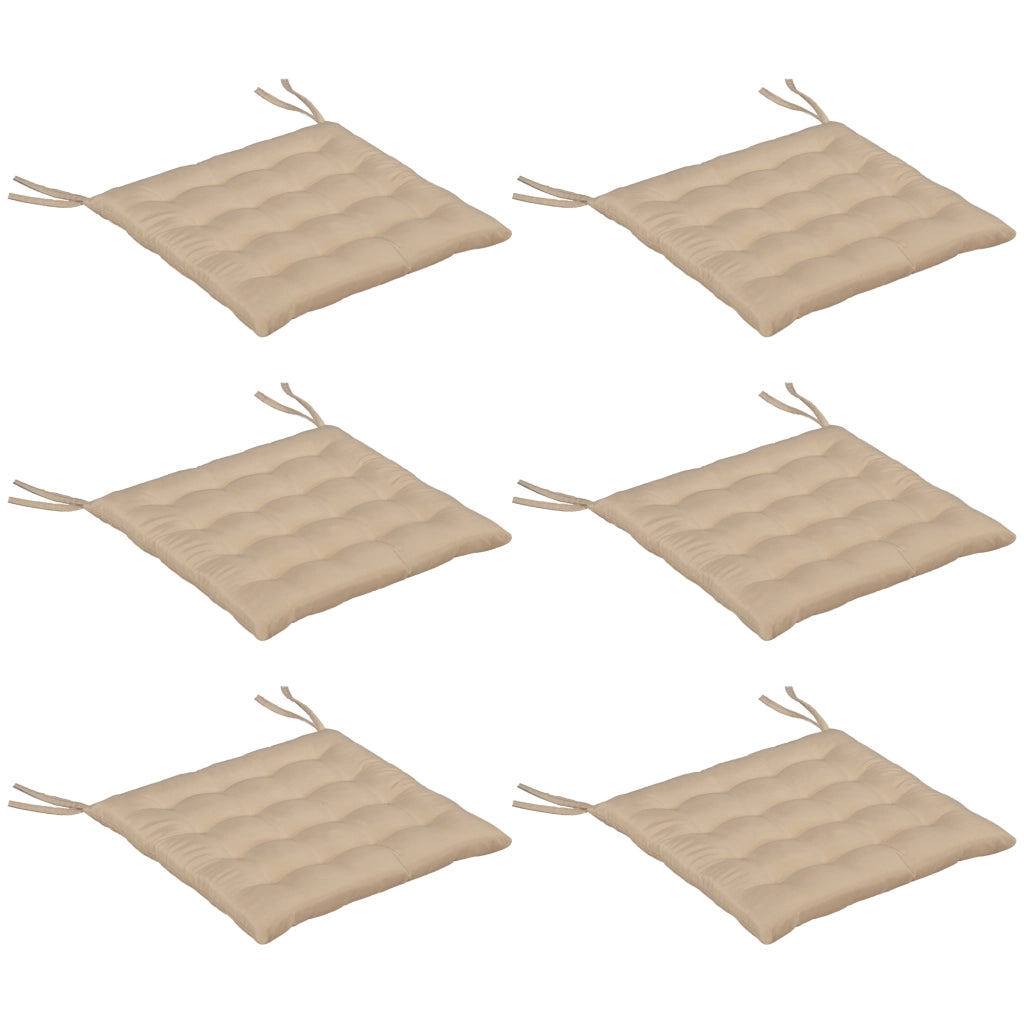 Set di 6 Cuscini per Sedie da Giardino ¨C zephmum ¨C Grigio, Polipropilene, 40x40 cm