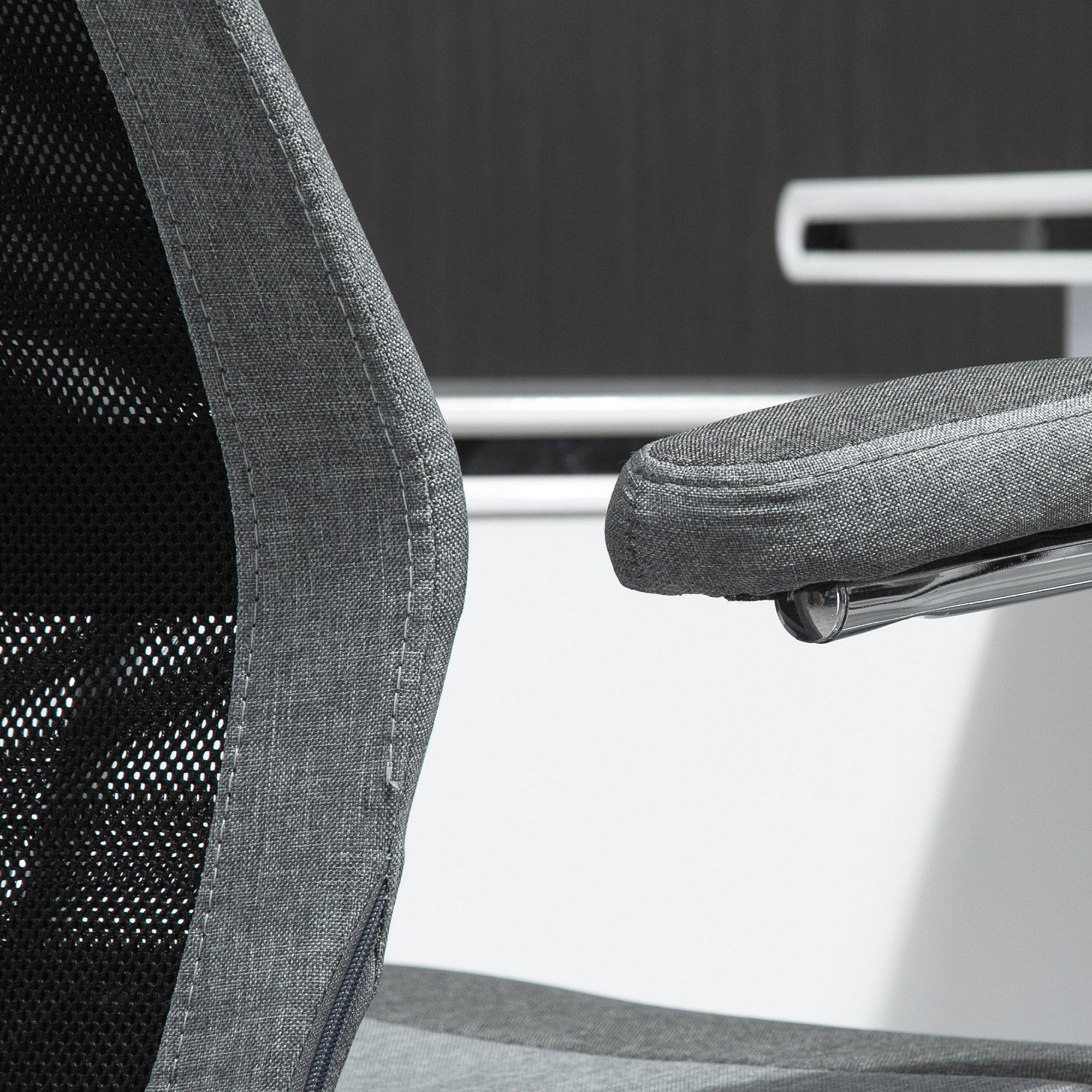 Sedia Poltrona Direzionale da Ufficio in Tessuto a Rete Grigia