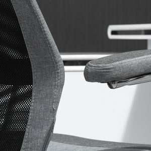 Sedia Poltrona Direzionale da Ufficio in Tessuto a Rete Grigia