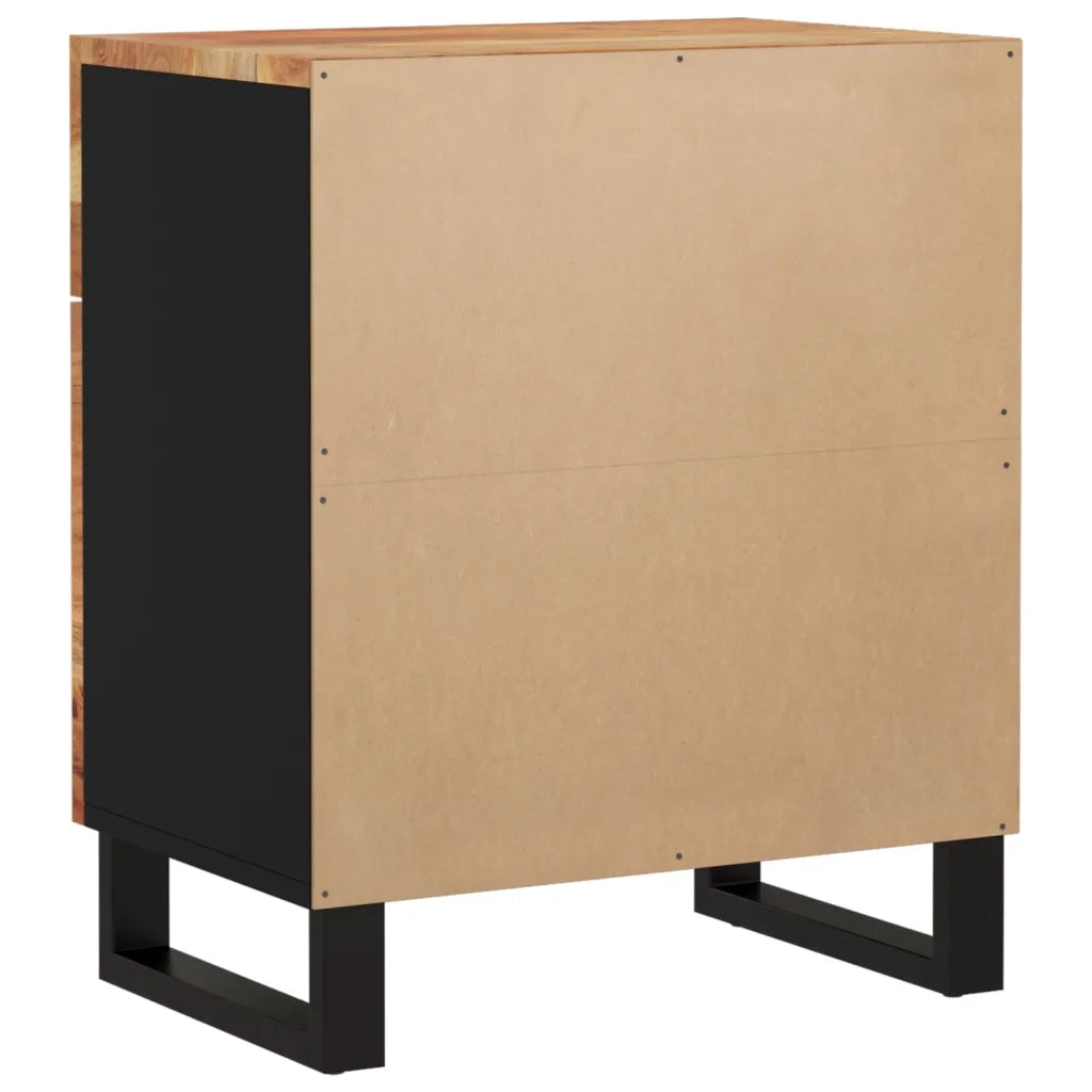 Comodino 50x33x60 cm Legno Massello Acacia e Legno Multistrato cod mxl 30289