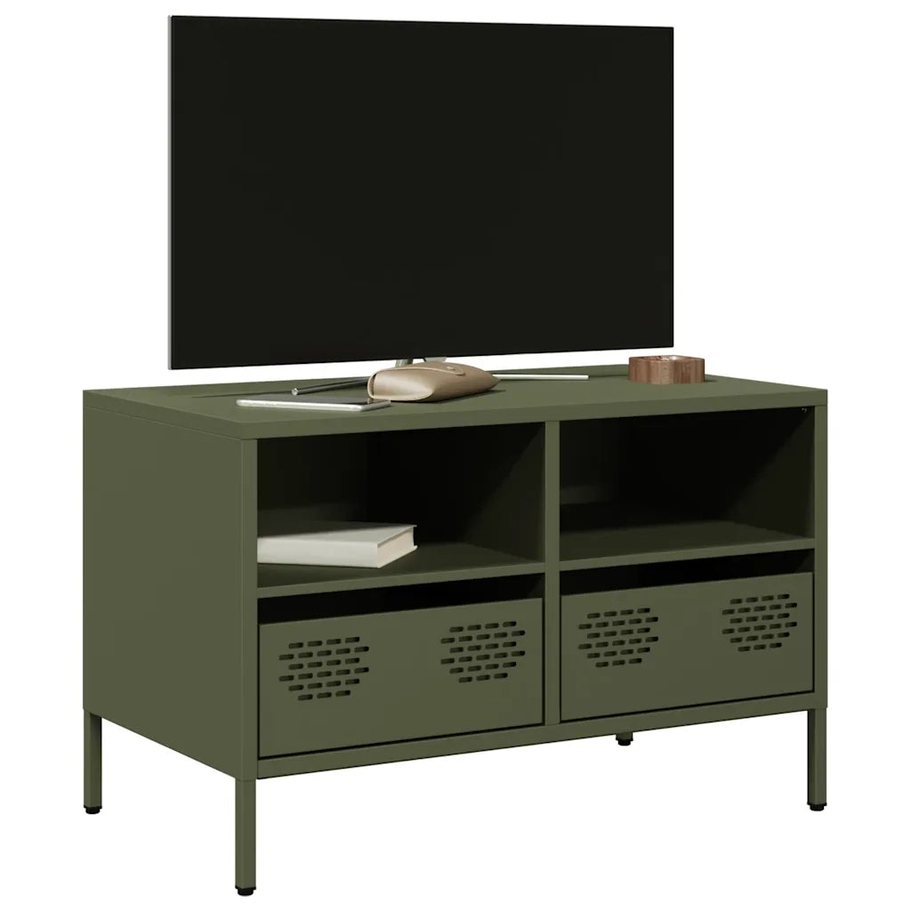 Mobile TV | Armadietto TV | Mobile Porta TV Verde Oliva 68x39x43,5cm in Acciaio Laminato a Freddo