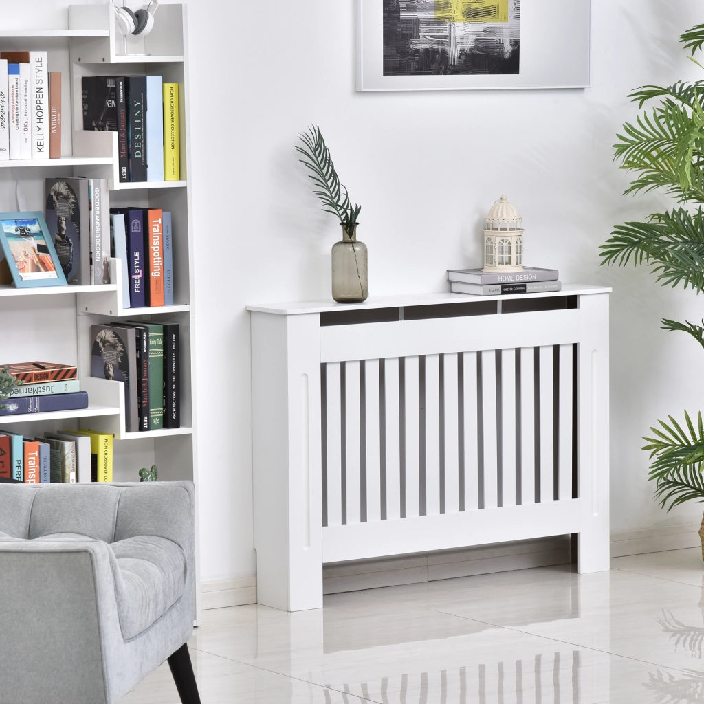 Copritermosifone a Doghe in MDF ¨C Zephmum ¨C Bianco 112x19x81 cm