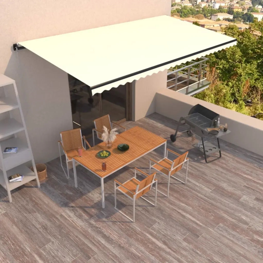 Tenda da Sole Retrattile Manuale 600x350 cm Crema 3069237