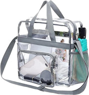 Borsa trasparente con tasche di chiusura - stadio trasparente approvato - borsa trasparente per biblioteca aeroporto spiaggia facile