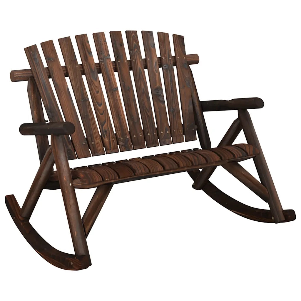 Panca Dondolo Giardino 2Posti 123x96x102cm Massello Abete Rossocod mxl 105374
