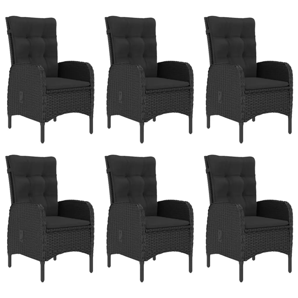 Set da Pranzo da Giardino 7 pz Nero 3072126