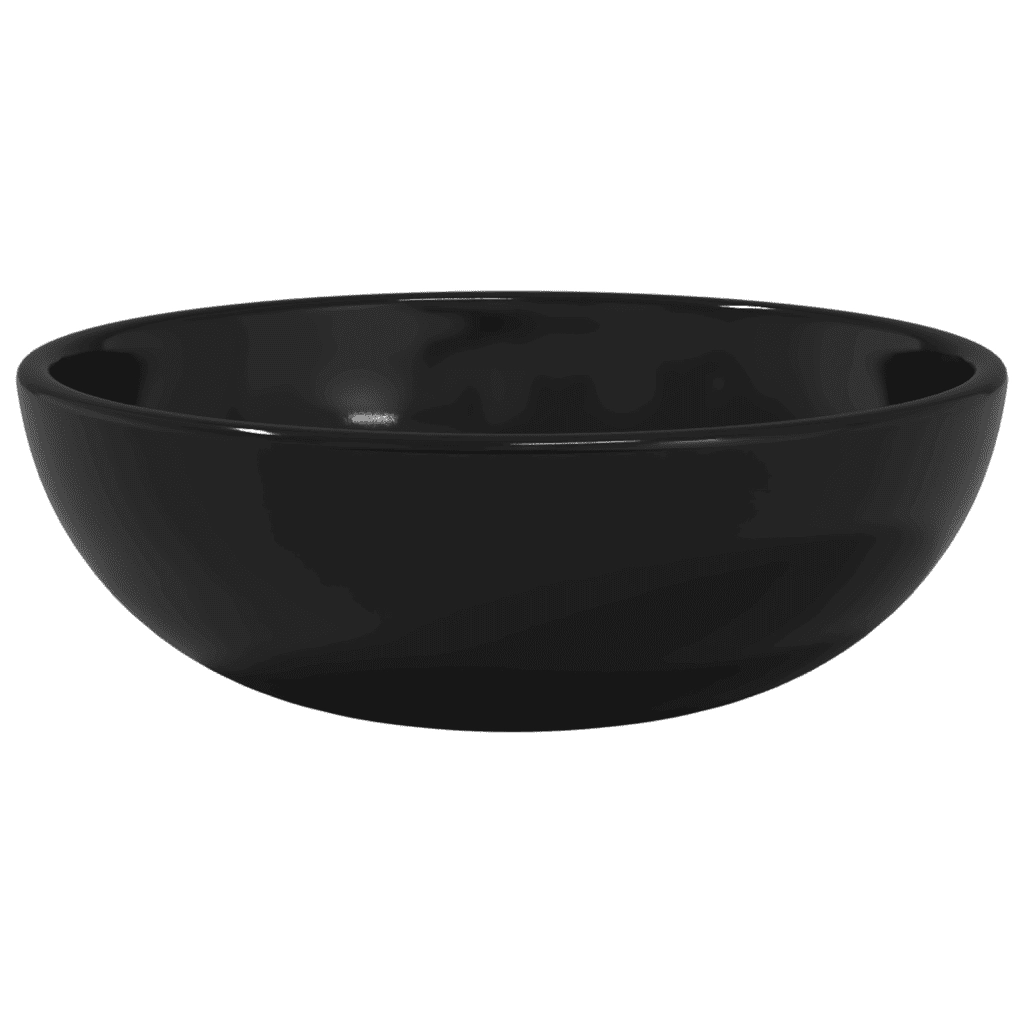 Lavandino in Vetro Temperato 35x12 cm Nero CFW8878325
