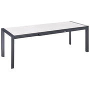 Tavolo da pranzo da giardino allungabile con piano in HPL beige e struttura in alluminio 160/220 x 90 cm Resistente ai raggi UV, all'acqua e alla ruggine