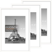 Set di Fotografie a 3 pezzi in Legno Bianco 40x60 cm per Decorazione di Parete