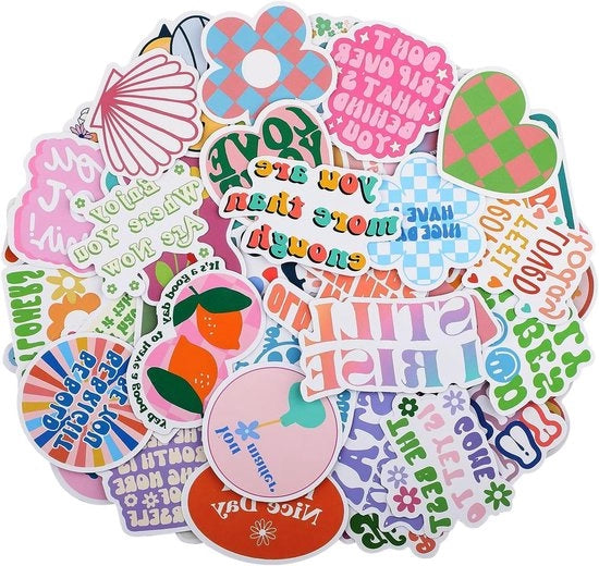 Sticker motivanti - Vinile idrorepellente - Set da 100 - Ispiratore - Sticker per laptop - Adatto per bottiglia di acqua e flacone di acqua - Adulti e adolescenti - Per diario - Sticker vinile positivi