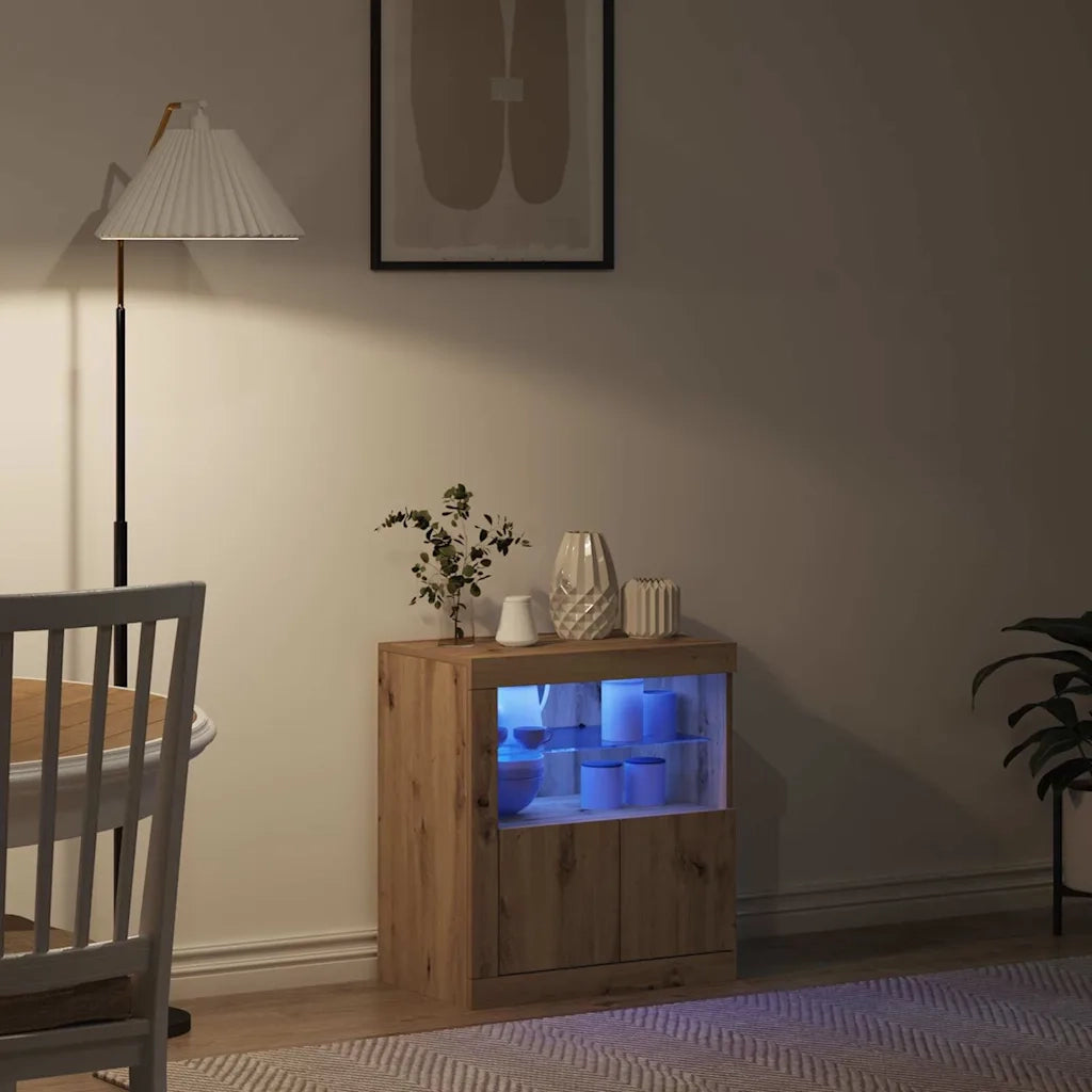 Madia LED Marrone 60,5 x 37 x 67 cm Legno multistrato 863013
