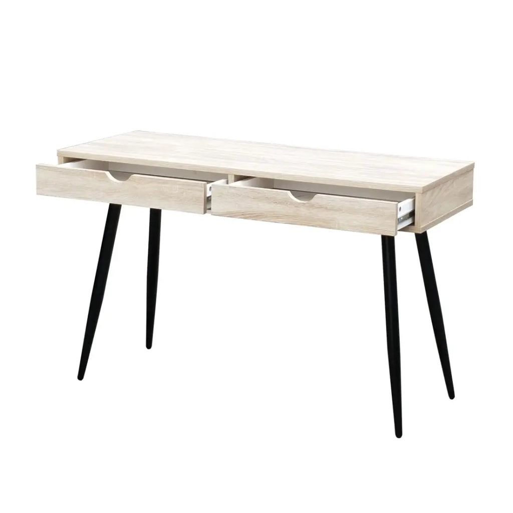 Scrivania CALIFORNIA 2 cassetti – Rovere chiaro e nero – Stile scandinavo
