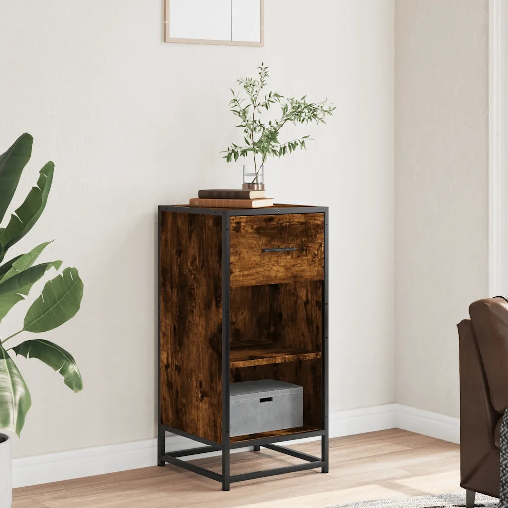 Credenza-Buffet-Armadio da cucina Rovere Fumo 35,5x35x76 cm in Truciolato 388912